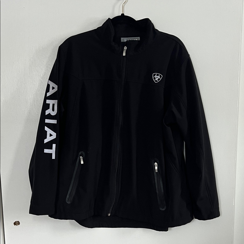 Ariat Black Softshell Jacket with White Logo